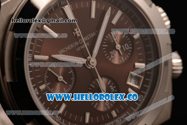 Vacheron Constantin Overseas Chrono Miyota 9015 Automatic Steel Case with Brown Dial and Steel Bracelet - Click Image to Close